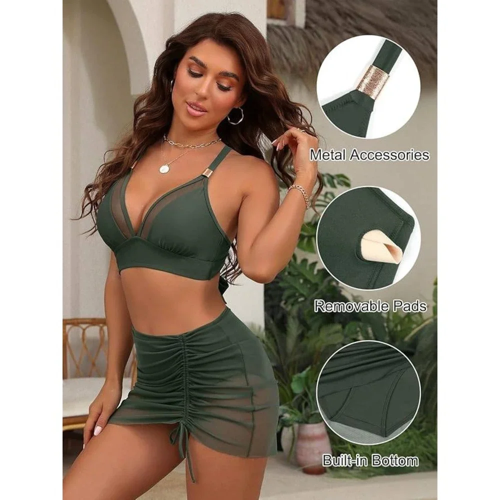 MSRP $41 Blooming Jelly Women's S High Waisted Bikini Set Two Piece Tummy - Picture 2 of 6